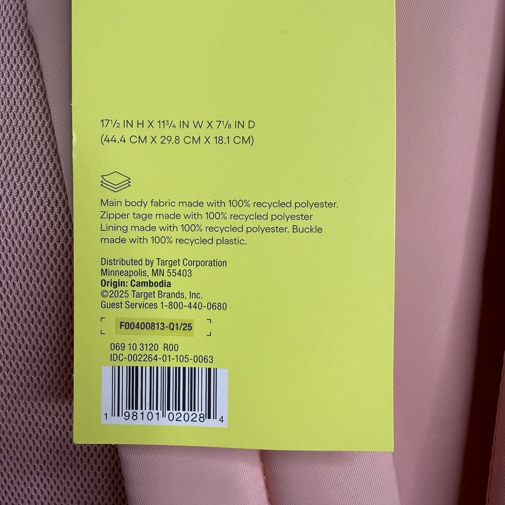 All in Motion Backpack Pink 15” Laptop Sleeve Water Repellent New With Tags - Picture 3 of 8